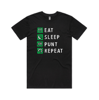 Large Front Design / Black / S Eat Sleep Punt Repeat 🏇 - Men's T Shirt