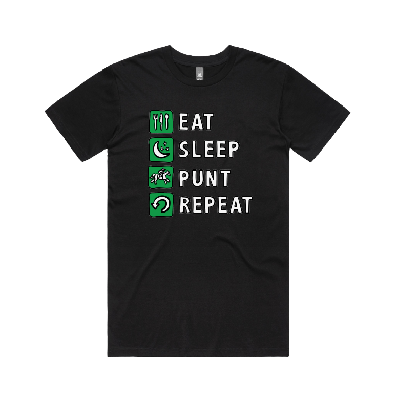 Large Front Design / Black / S Eat Sleep Punt Repeat 🏇 - Men's T Shirt