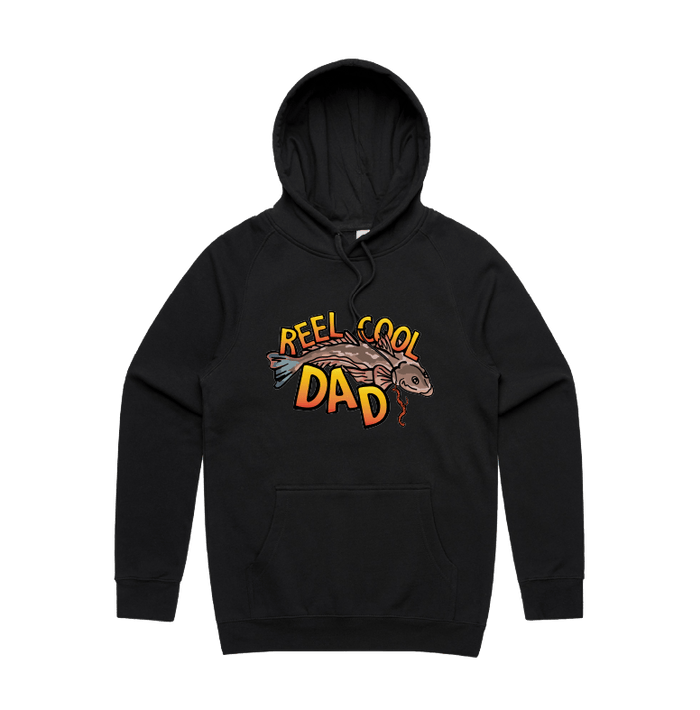 Large Front Design / Black / S Reel Cool Dad 🎣 - Unisex Hoodie