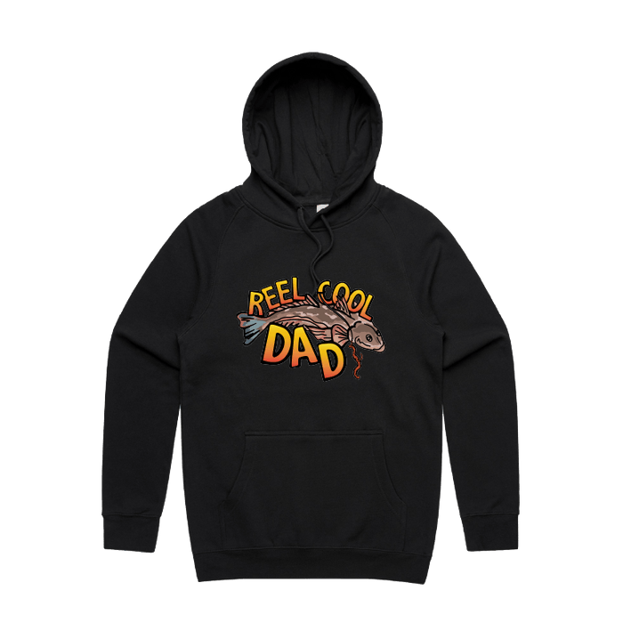 Large Front Design / Black / S Reel Cool Dad 🎣 - Unisex Hoodie