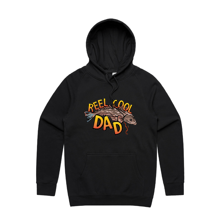 Large Front Design / Black / S Reel Cool Dad 🎣 - Unisex Hoodie