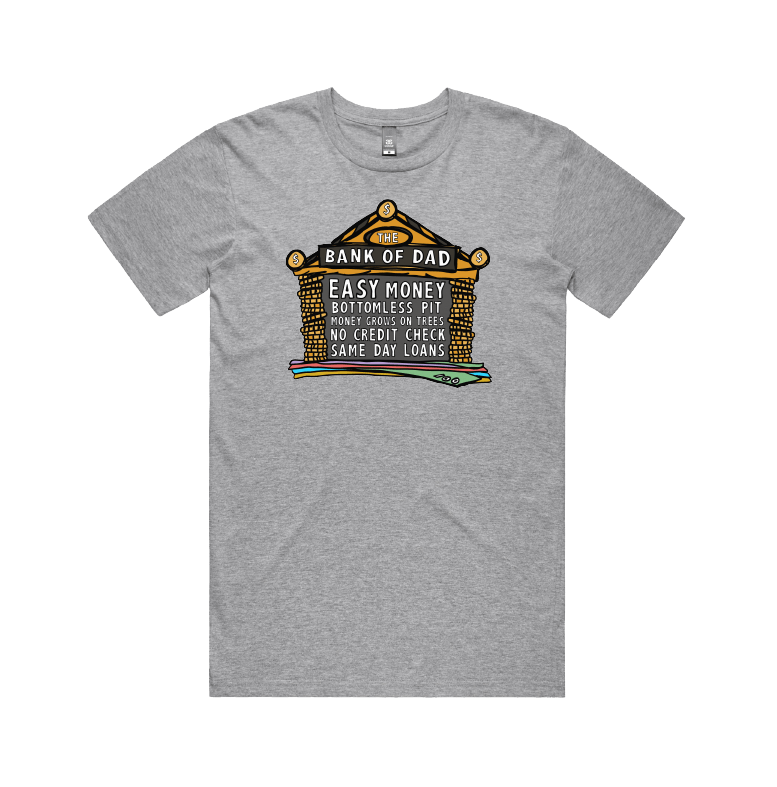 Large Front Design / Grey / S Bank of Dad 💰 - Men's T Shirt