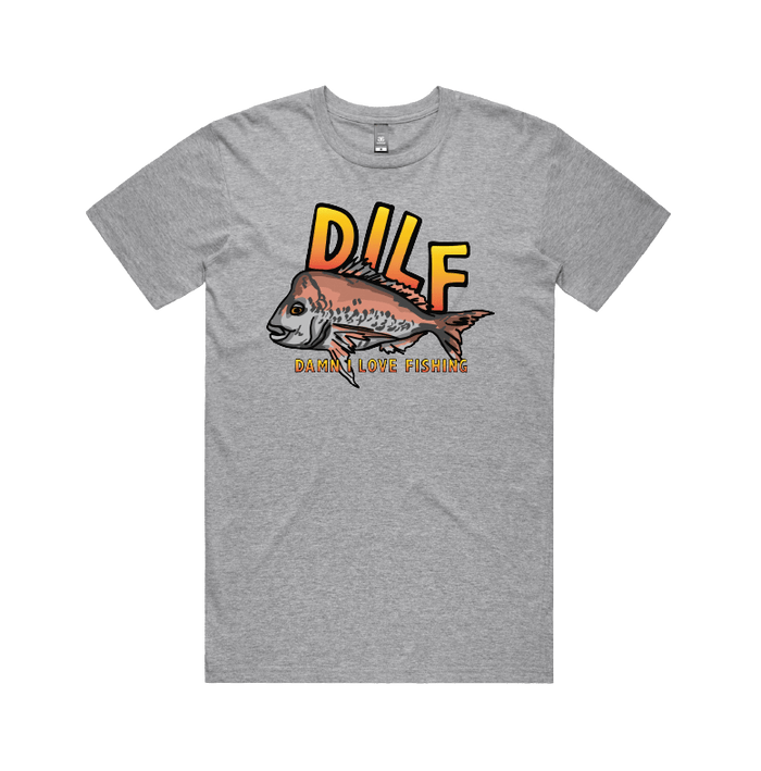 Large Front Design / Grey / S D.I.L.F 🐟 - Men's T Shirt