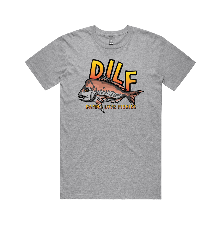 Large Front Design / Grey / S D.I.L.F 🐟 - Men's T Shirt