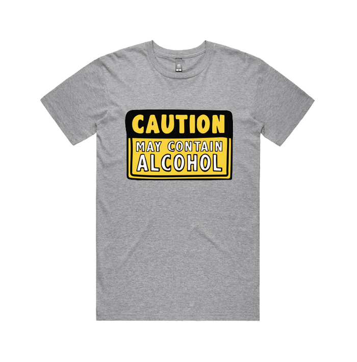 Large Front Design / Grey / S May Contain Alcohol 🍺 - Men's T Shirt