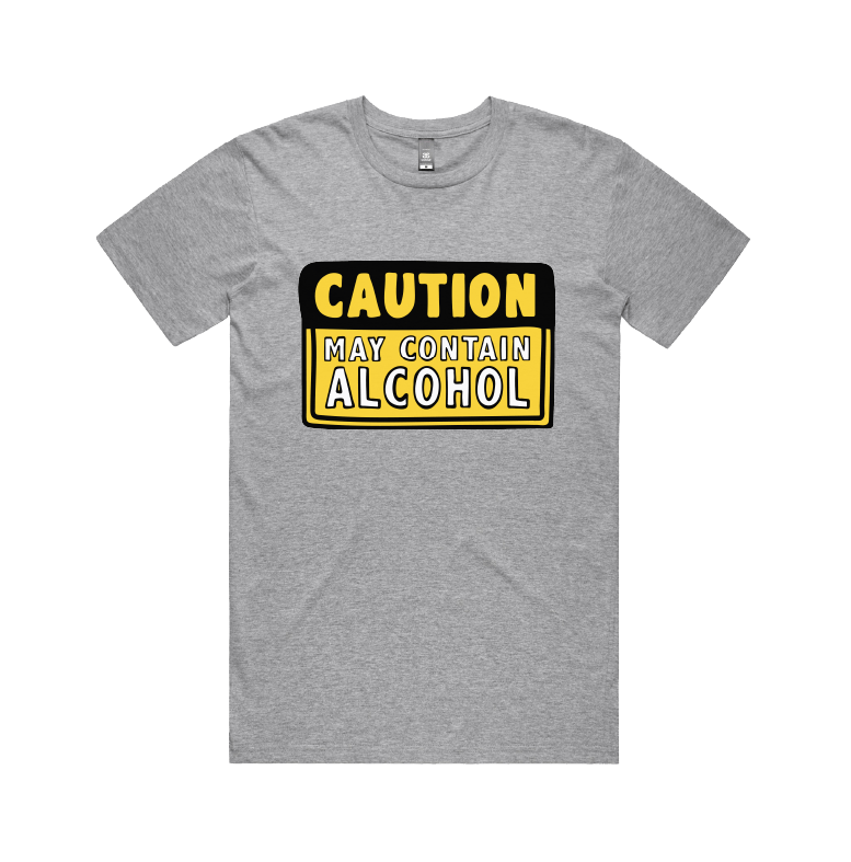 Large Front Design / Grey / S May Contain Alcohol 🍺 - Men's T Shirt