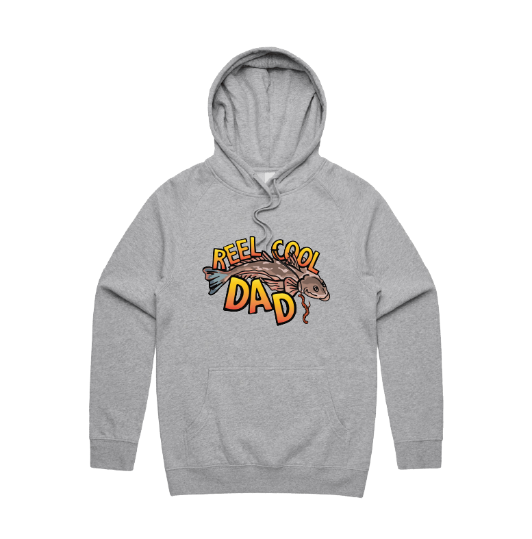 Large Front Design / Grey / S Reel Cool Dad 🎣 - Unisex Hoodie