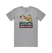 Large Front Design / Grey / S Steve's Snaghouse 🌭 - Men's T Shirt