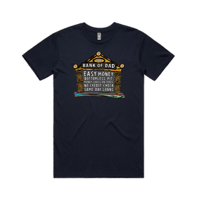 Large Front Design / Navy / S Bank of Dad 💰 - Men's T Shirt