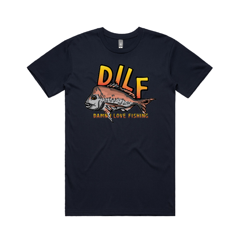 Large Front Design / Navy / S D.I.L.F 🐟 - Men's T Shirt