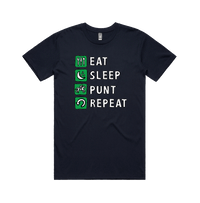 Large Front Design / Navy / S Eat Sleep Punt Repeat 🏇 - Men's T Shirt