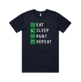 Large Front Design / Navy / S Eat Sleep Punt Repeat 🏇 - Men's T Shirt