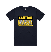 Large Front Design / Navy / S May Contain Alcohol 🍺 - Men's T Shirt