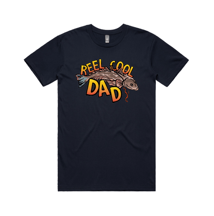 Large Front Design / Navy / S Reel Cool Dad 🎣 - Men's T Shirt