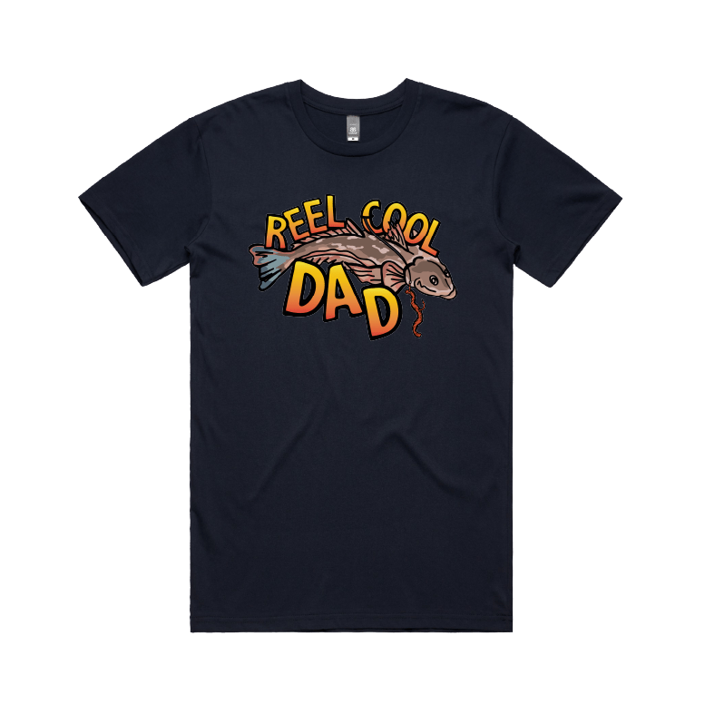 Large Front Design / Navy / S Reel Cool Dad 🎣 - Men's T Shirt