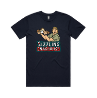 Large Front Design / Navy / S Steve's Snaghouse 🌭 - Men's T Shirt