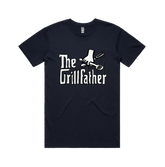 Large Front Design / Navy / S The Grillfather 🥩 - Men's T Shirt