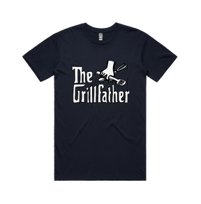 Large Front Design / Navy / S The Grillfather 🥩 - Men's T Shirt