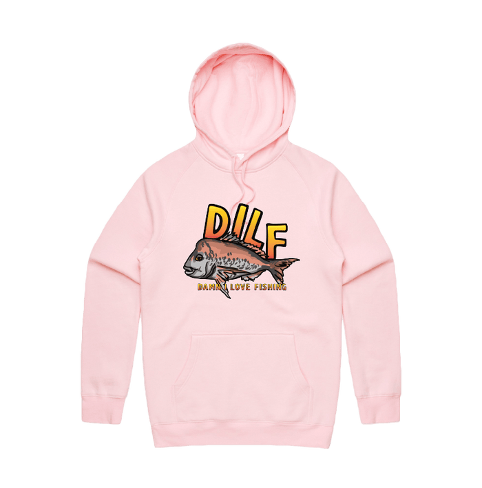 Large Front Design / Pink / S D.I.L.F 🐟 - Unisex Hoodie