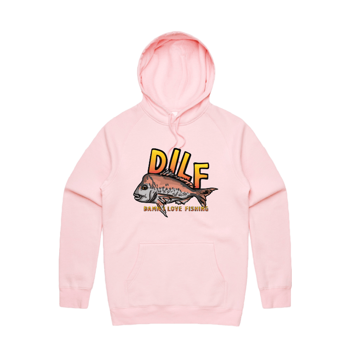 Large Front Design / Pink / S D.I.L.F 🐟 - Unisex Hoodie