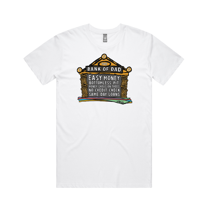 Large Front Design / White / S Bank of Dad 💰 - Men's T Shirt