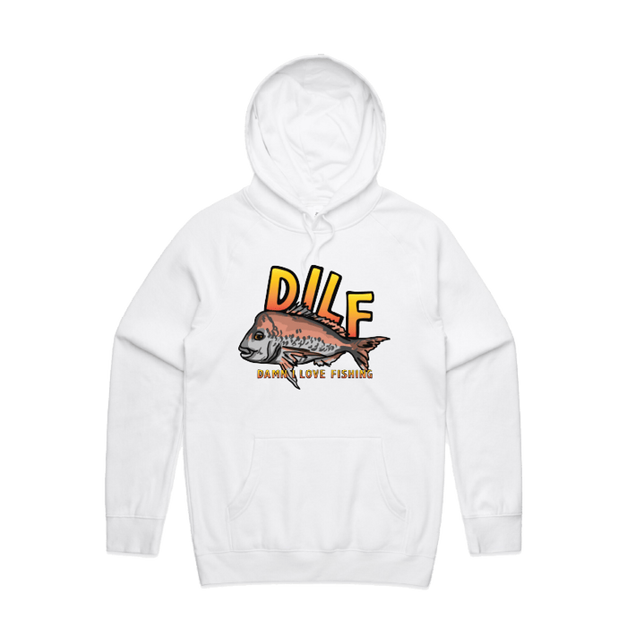 Large Front Design / White / S D.I.L.F 🐟 - Unisex Hoodie