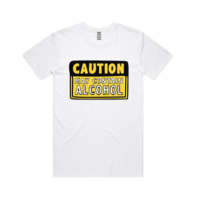 Large Front Design / White / S May Contain Alcohol 🍺 - Men's T Shirt
