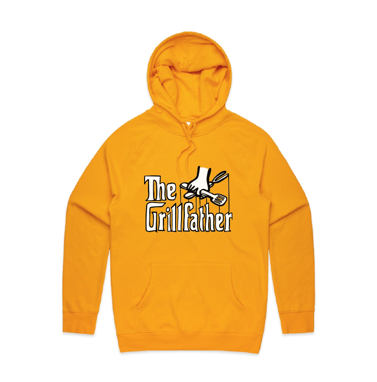 Large Front Print / Gold / S The Grillfather 🥩 - Unisex Hoodie
