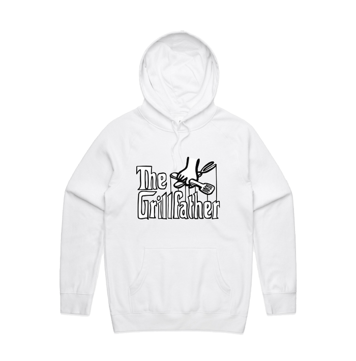 Large Front Print / White / S The Grillfather 🥩 - Unisex Hoodie
