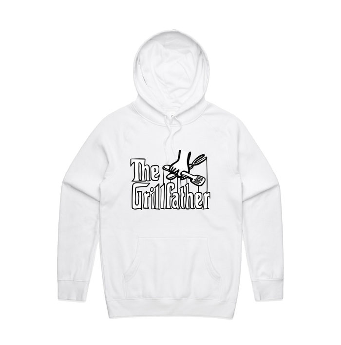 Large Front Print / White / S The Grillfather 🥩 - Unisex Hoodie