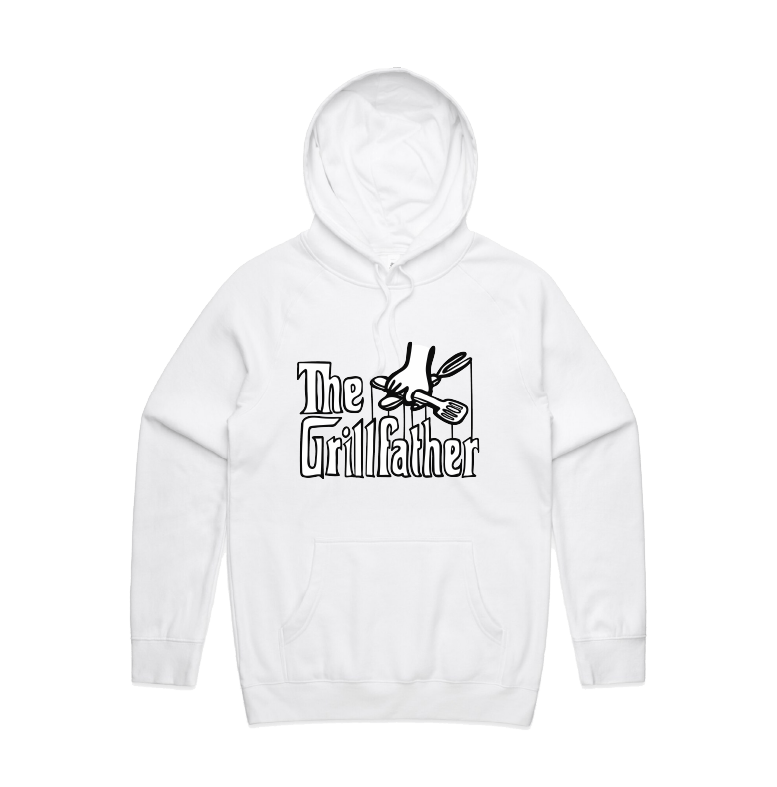 Large Front Print / White / S The Grillfather 🥩 - Unisex Hoodie