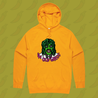 M / Gold / Large Front Print Old Gregg 🧟‍♂️🛶 - Unisex Hoodie