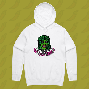 M / White / Large Front Print Old Gregg 🧟‍♂️🛶 - Unisex Hoodie