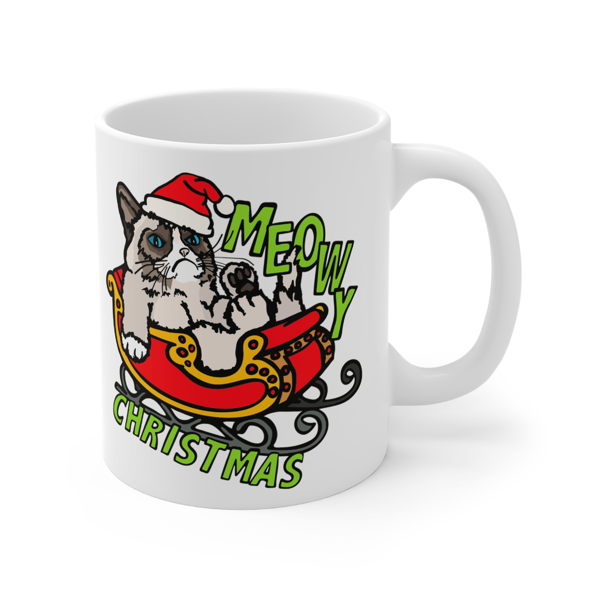 Meowy Christmas 😾🎄 – Coffee Mug