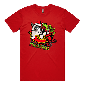 Meowy Christmas 😾🎄 – Men's T Shirt