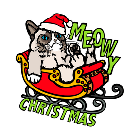 Meowy Christmas 😾🎄 – Men's T Shirt