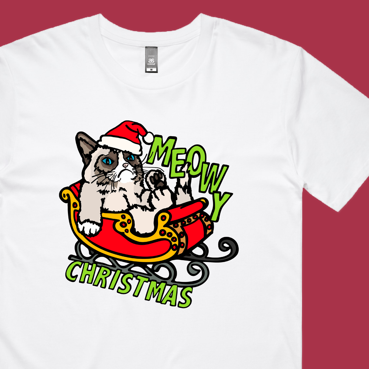 Meowy Christmas 😾🎄 – Men's T Shirt