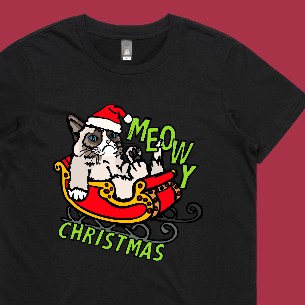 Meowy Christmas 😾🎄 – Women's T Shirt