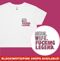 Mum. Wife. Legend 🏅 - Women's Crop Top