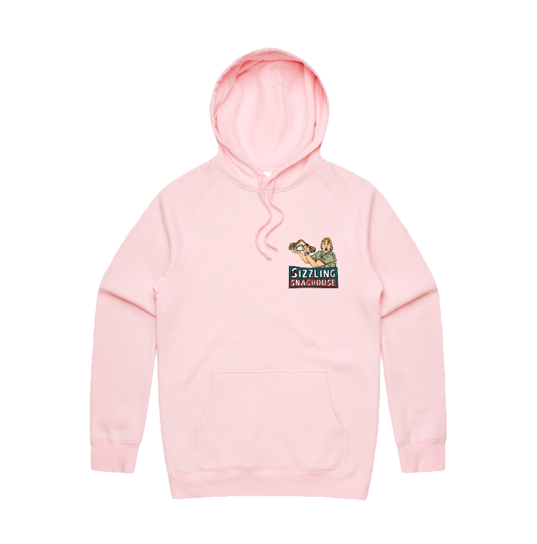 Pink / Small Front Print / S Steve's Snaghouse 🌭 - Unisex Hoodie
