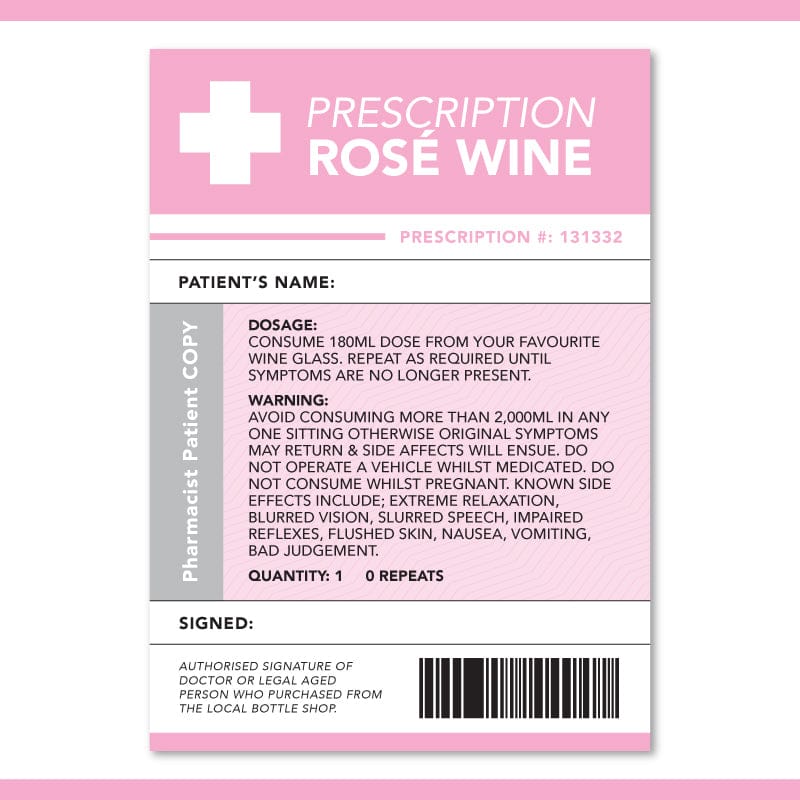 Prescription Wine Bottle Labels 🍷 -  Sticker