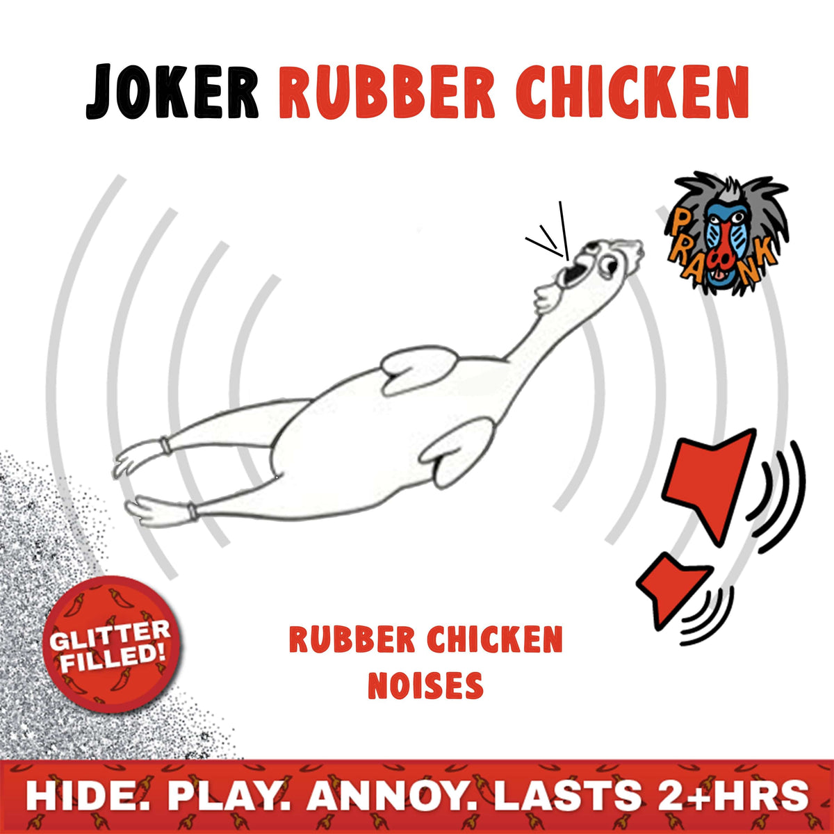 Rubber Chicken 🐣🐔 Joker Hiding Noise Prank (Sound + Glitter)