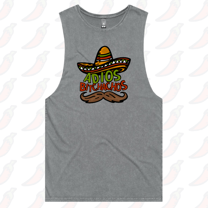 S / Ash / Large Front Design Adios Bitchachos 🌮 - Tank