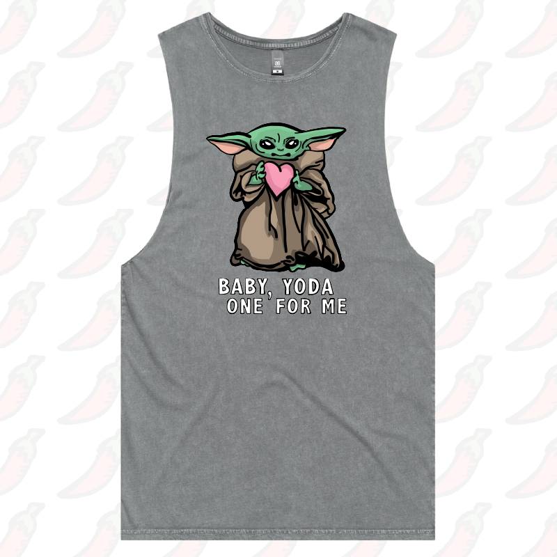 S / Ash / Large Front Design Baby Yoda Love 👽❤️- Tank