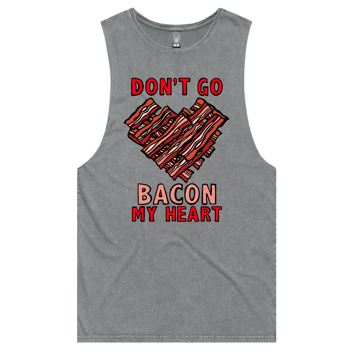S / Ash / Large Front Design Bacon My Heart 🥓❤️- Tank
