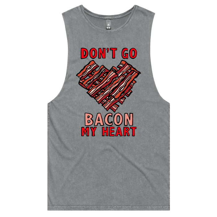 S / Ash / Large Front Design Bacon My Heart 🥓❤️- Tank