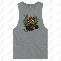 S / Ash / Large Front Design Black Rat 🐀 - Tank