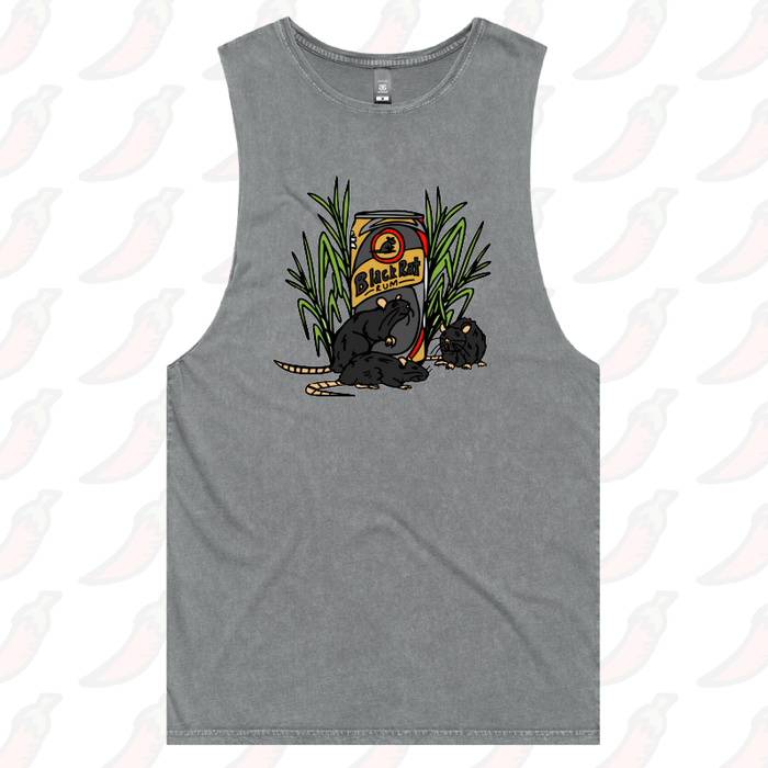 S / Ash / Large Front Design Black Rat 🐀 - Tank