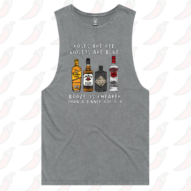 S / Ash / Large Front Design Boozy Date Night 🍸- Tank