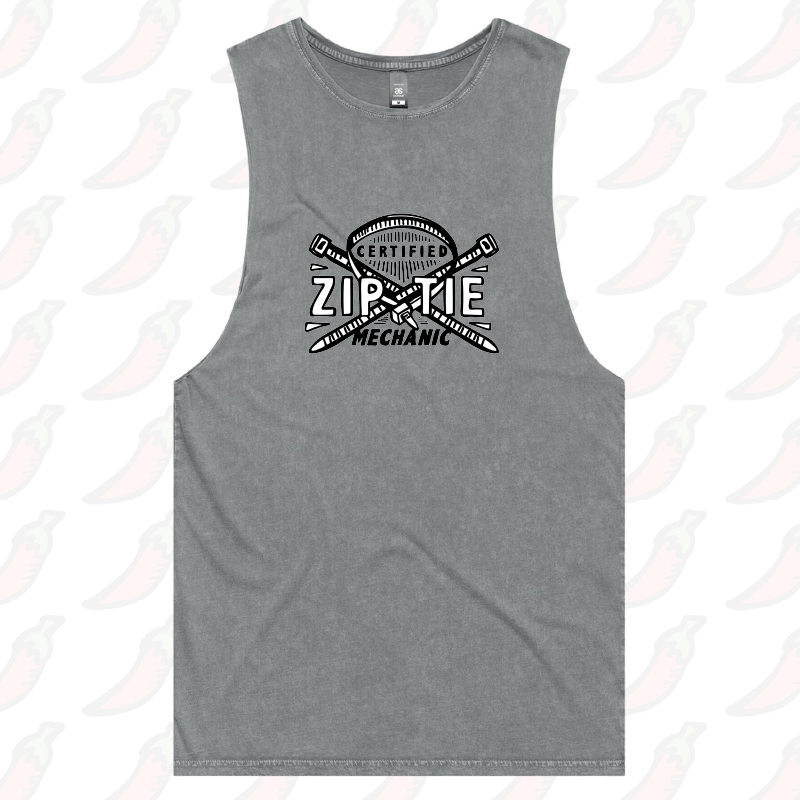 S / Ash / Large Front Design Certified Ziptie Mechanic 🔧 – Tank